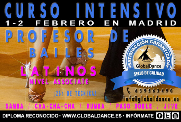 Curso de Profesor de Bailes Latinos – 1 y 2 Febrero en Madrid